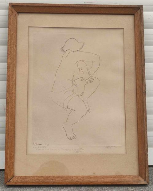 gravure epreuve d artiste signe louis moyano, Antiek en Kunst, Kunst | Etsen en Gravures, Ophalen of Verzenden