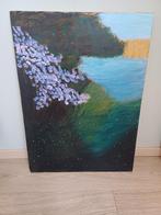 Sakura in de wind, olieverf op canvas, Ophalen of Verzenden, Zo goed als nieuw