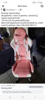 Gaming-stoel, Huis en Inrichting, Bureaustoelen, Ophalen, Zo goed als nieuw, Roze, Gaming bureaustoel