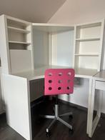 Hoekbureau wit met bureau stoel, Huis en Inrichting, Ophalen, Zo goed als nieuw