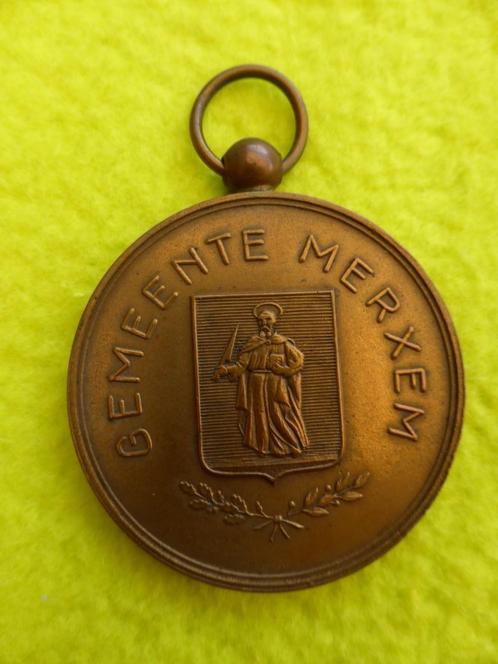 Penning Politie Gemeente MERXEM, Postzegels en Munten, Penningen en Medailles, Brons, Ophalen of Verzenden