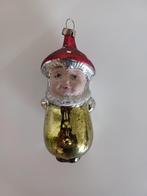 Oud vintage kerstbal van glas meisje paddenstoel, Diversen, Kerst, Ophalen of Verzenden, Zo goed als nieuw