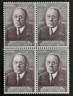 België: OBP 997(x4) ** Edward Anseele 1956., Postzegels en Munten, Orginele gom, Ophalen of Verzenden, Zonder stempel, Postfris