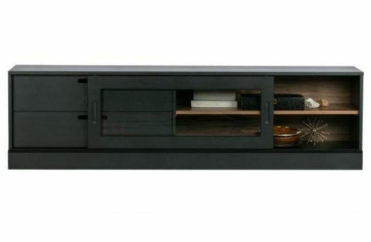 TV-MEUBEL NOTEN/ZWART, Huis en Inrichting, Kasten |Televisiemeubels, Nieuw, Minder dan 100 cm, 150 tot 200 cm, 25 tot 50 cm, Grenenhout