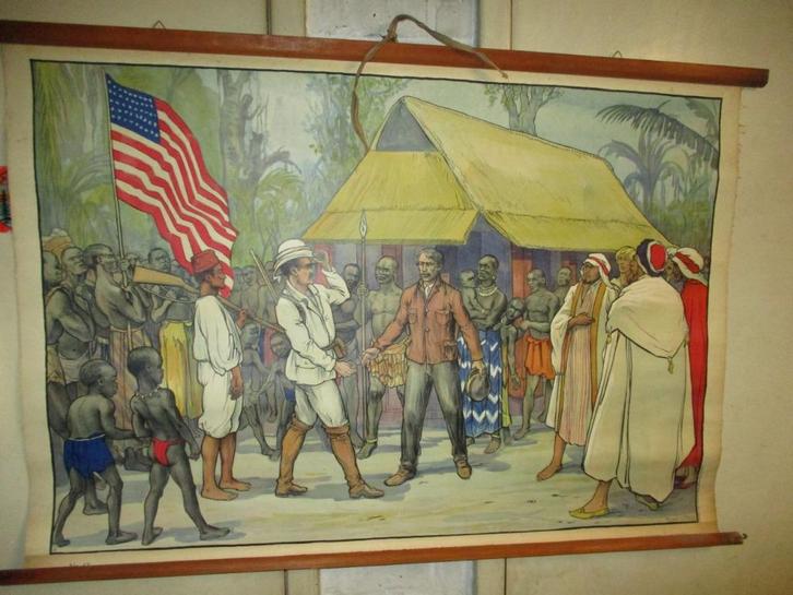 Vintage - Schoolkaart Nr 62, Antiek en Kunst, Antiek | Schoolplaten, Geschiedenis, Ophalen