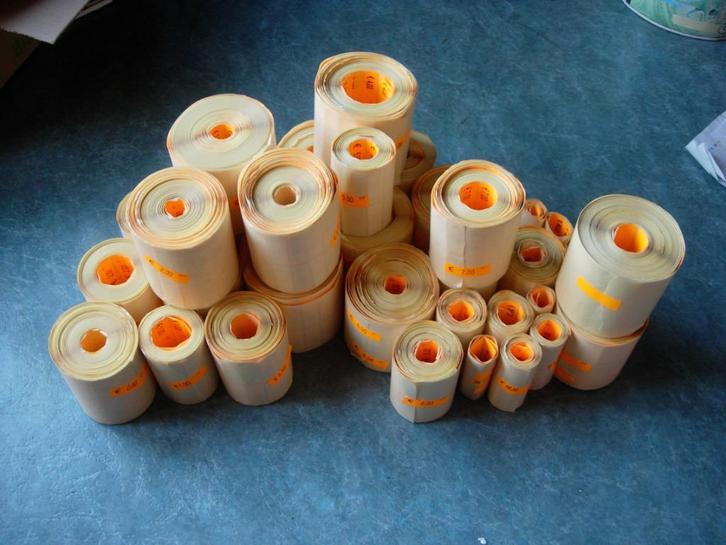 Oranje prijsstickers, Diversen, Papierwaren, Zo goed als nieuw, Ophalen of Verzenden