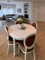 Landelijke ronde tafel met vier medaillonstoelen, Huis en Inrichting, Ophalen, Gebruikt