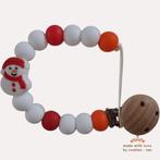 noekies Kerst speenkoord sneeuwpop wit rood oranje, Kinderen en Baby's, Verzenden, Nieuw, Overige typen