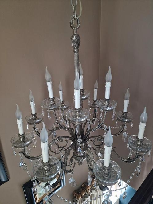2 zware kwaliteit lusters met Swarovski kristal, Huis en Inrichting, Lampen | Hanglampen, Ophalen of Verzenden