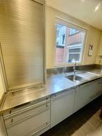Te koop: L-vormige kwaliteitskeuken met Inox werkblad en top, Huis en Inrichting, Keuken | Complete keukens, Ophalen, Staal of Inox
