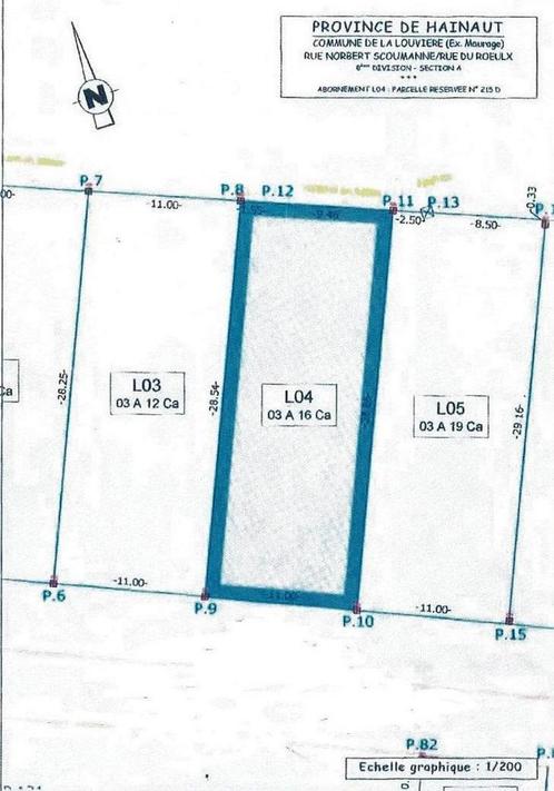 Terrain à vendre à La Louvière Maurage, Immo, Gronden en Bouwgronden, tot 200 m²
