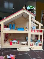 Pintoy houten poppenhuis, Kinderen en Baby's, Speelgoed | Poppenhuizen, Gebruikt, Accessoires