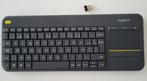 Draadloos toetsenbord Logitech K400+, Informatique & Logiciels, Claviers, Enlèvement, Azerty, Comme neuf, Sans fil