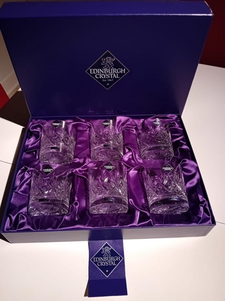 6 verres à whisky vintage EDINBURGH CRYSTAL, Antiquités & Art, Enlèvement
