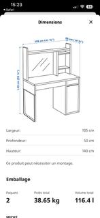 Haut de bureau micke ikea blanc, Enlèvement, Comme neuf