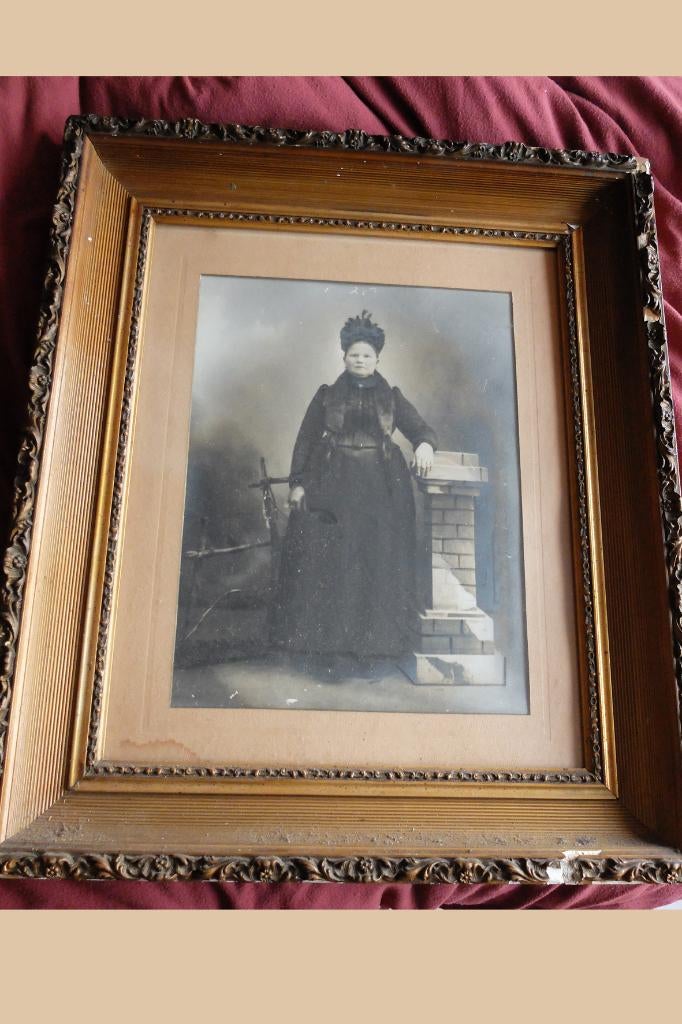 grote antieke foto in kader, Antiek en Kunst, Ophalen