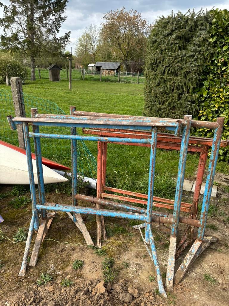 Metser schragen 5stuks, Doe-het-zelf en Bouw, Steigers, Ophalen, Gebruikt