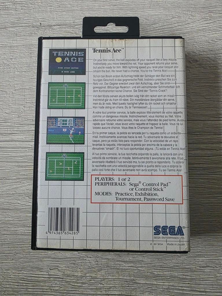 Lot De 2 Jeux Sega Master System : Tennis Ace + Populous, PAL, Bon état