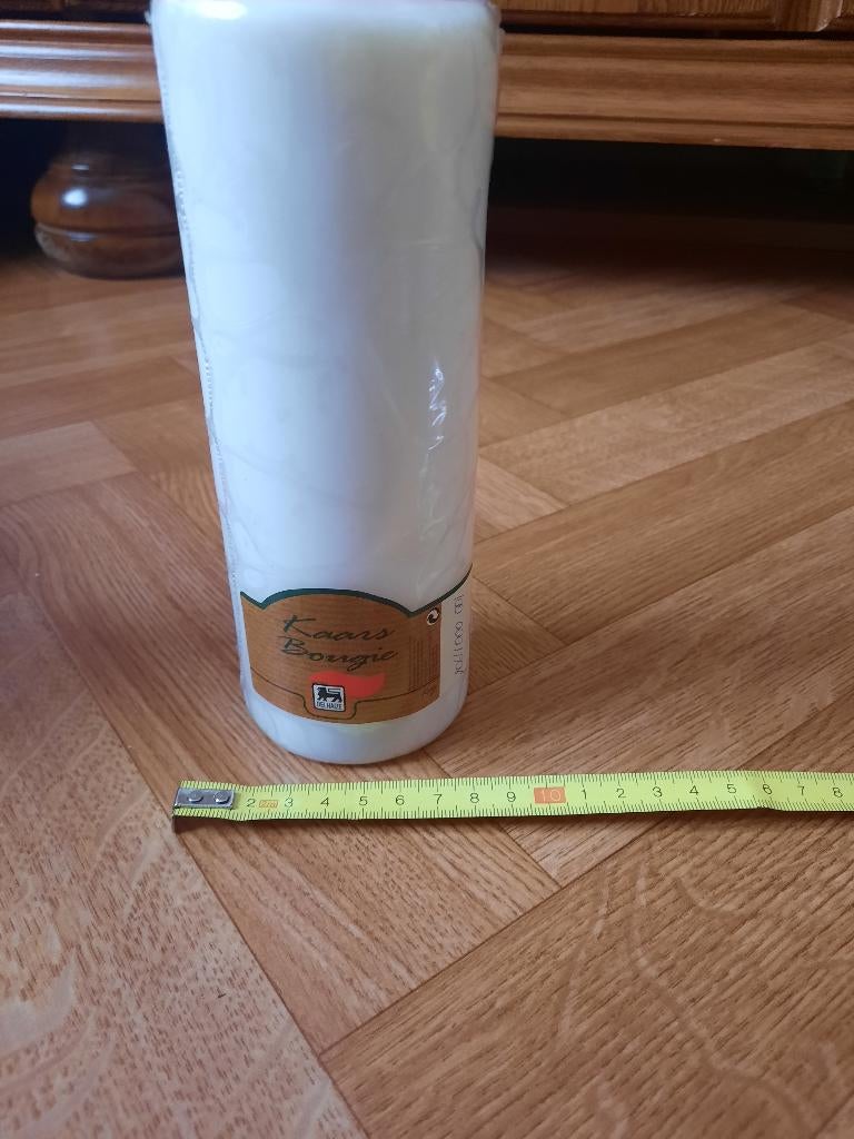nieuwe witte cylinder kaars van delhaize 20 cm, Maison & Meubles, Enlèvement ou Envoi, Neuf, Bougie