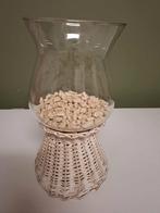 kaarsenhouder met witte rieten voet, Enlèvement ou Envoi, Comme neuf, Blanc, Chandelier