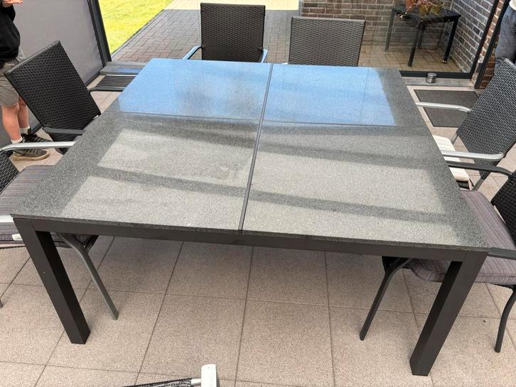 Table d'extérieur carrée — 150 cm x 150 cm, Jardin & Terrasse, Tables de jardin, Utilisé, Carré, Aluminium, Enlèvement