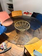 Glazen eettafel en 3 stoelen 120cm, Huis en Inrichting, Ophalen, Zo goed als nieuw