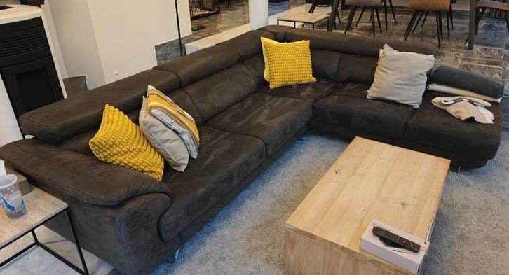 Hoekzetel donkerbruin (Henders & Hazel), Huis en Inrichting, Zetels | Complete zithoeken, Gebruikt, Stof, Ophalen