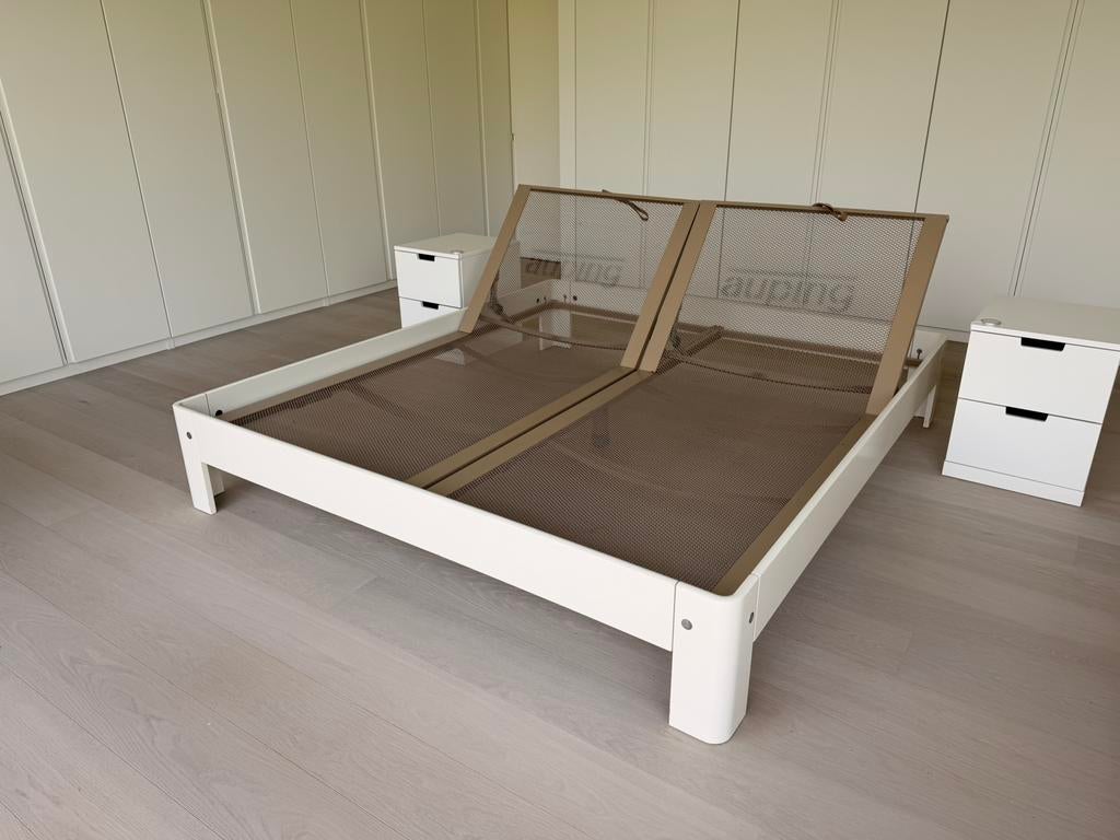 Bed Auping 180x200 Auronde wit, Ophalen, Zo goed als nieuw, Wit, Verstelbaar