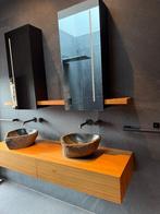 Meuble de salle de bain avec double vasque et miroirs, Maison & Meubles, 25 à 50 cm, Meuble lavabo, 150 à 200 cm, Comme neuf