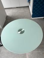 Glazen tafel voor 4 personen, Huis en Inrichting, Tafels | Eettafels, Ophalen, Gebruikt, Rond, 50 tot 100 cm