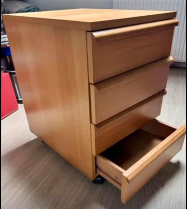 Meuble à tiroirs de bureau sur roulettes, Maison & Meubles, Bureaux, Enlèvement