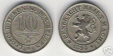 België: 10 cent 1894 VL = morin 237, Postzegels en Munten, Verzenden, Losse munt