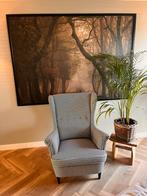 Zgan fauteuil pie de poule, Ophalen, Minder dan 75 cm, Brocante landelijk modern klassiek sjiek, Zo goed als nieuw