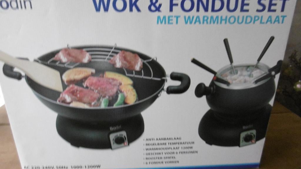 wok & fondue set, Enlèvement, Neuf, Wok