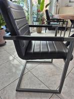 6 lederen stoelen industrieel, Huis en Inrichting, Ophalen, Grijs