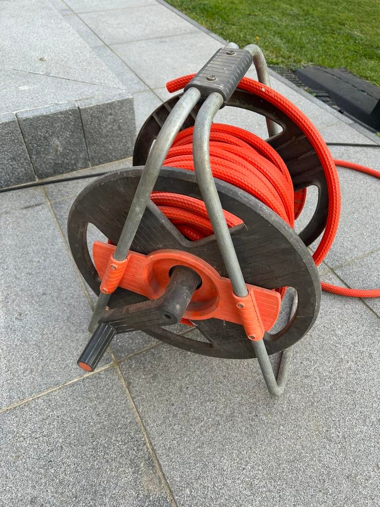 Tuinslang 25 meter op haspel, Ophalen, Gebruikt, Tuinslanghaspel