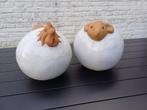 Sculptures de jardin poule et bélier en céramique, Enlèvement, Comme neuf, Autres matériaux, Animal