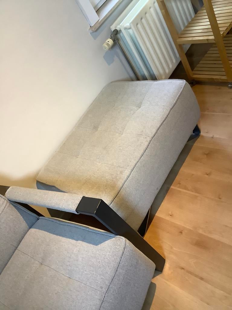 Eénzit met poef, Huis en Inrichting, Ophalen, Gebruikt, Stof