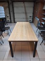 Houten eiken tafel met zwarte poten. Optioneel met 6 stoelen, Huis en Inrichting, Tafels | Eettafels, Ophalen, 50 tot 100 cm, Zo goed als nieuw
