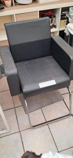 Kappersstoel in hoogte verstelbaar, Ophalen, Gebruikt, Leer, Zwart