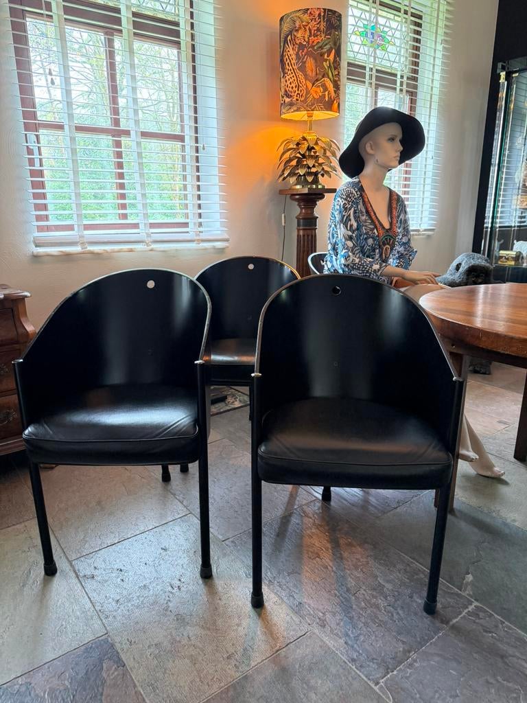 Set van 4 originele Philippe Starck stoelen, Huis en Inrichting, Ophalen, Gebruikt, Zwart, Vier