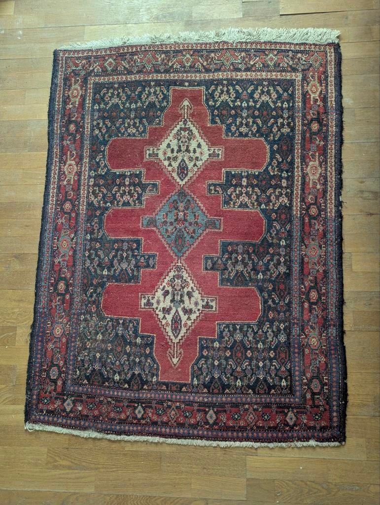 Echt Perzisch SENNEH-tapijt (Koerdistan) — wol, handgemaakt, Antiek en Kunst, Ophalen