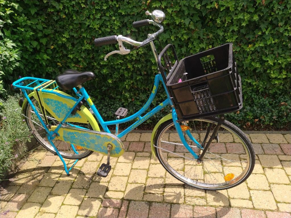 Meisjesfiets Gazelle 24 inch inclusief mand voor, Vélos & Vélomoteurs, Vélos | Filles, Utilisé, 24 pouces, Frein à main, Frein à rétropédalage