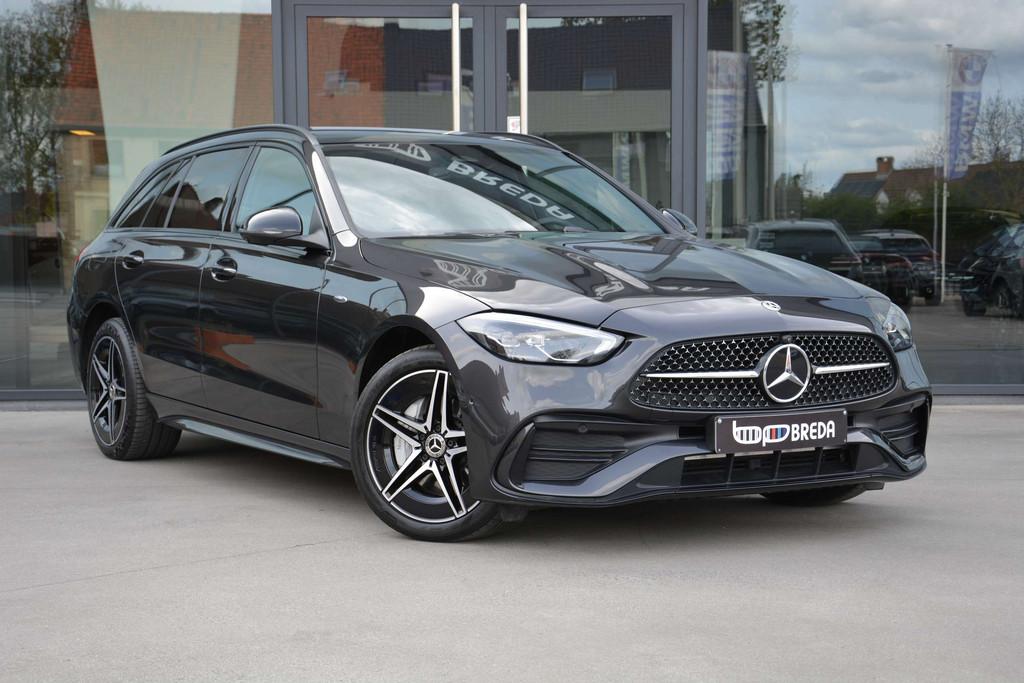 Mercedes-Benz C-Klasse 300 e Break AMG-Line/Pano/Burmester/3, Cuir, Argent ou Gris, Entreprise, Noir