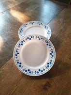 Vintage dinerborden Boch blauw bloemmotief - set van 4, Ophalen of Verzenden