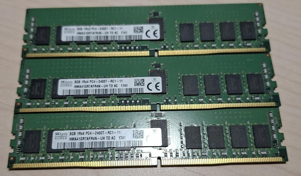 3x 8gb ddr4 ecc ram, DDR4, 8 GB, Enlèvement, Serveur