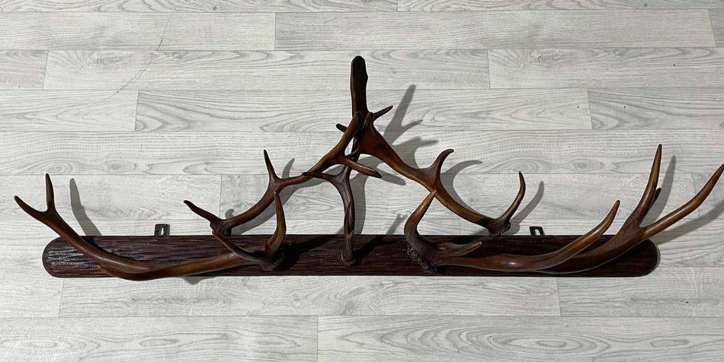 Oude houten GEWEI KAPSTOK - 132 cm breed, Overige materialen, Gebruikt, Minder dan 100 cm, Ophalen