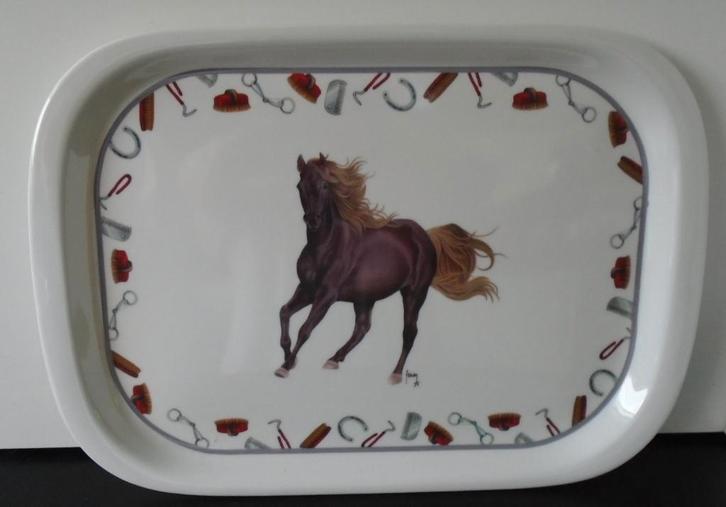 DIENBLAD THEMA PAARDEN Nieuw, Huis en Inrichting, Woonaccessoires | Dienbladen, Nieuw, Kunststof, Rechthoekig, Ophalen of Verzenden