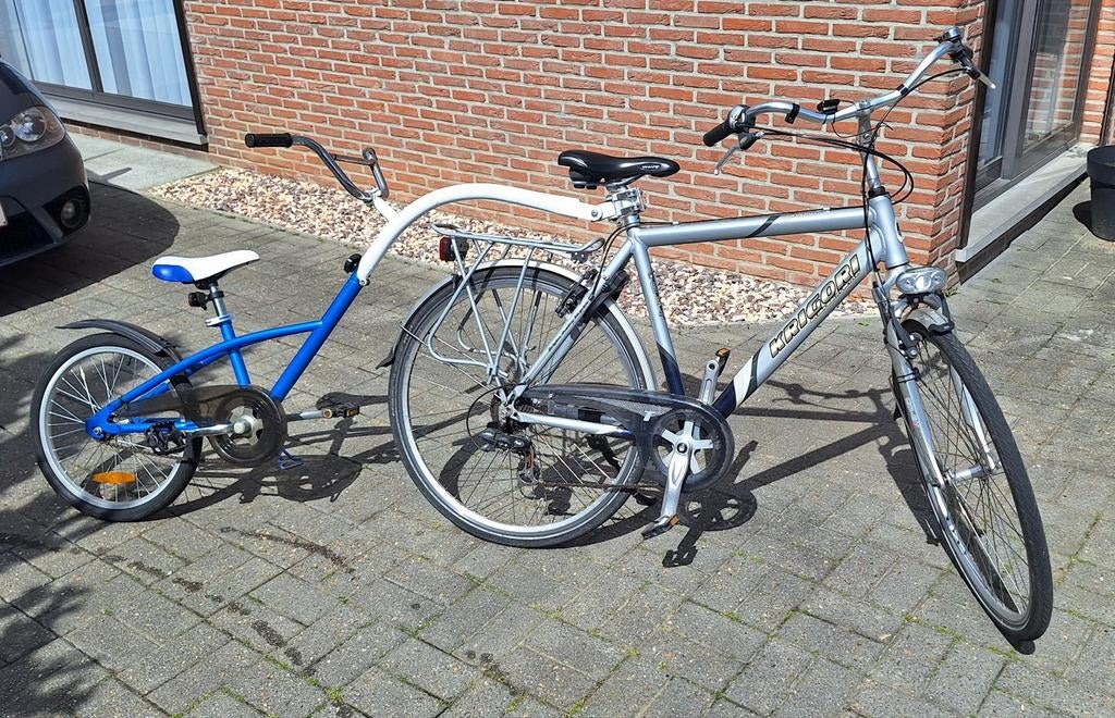 Herenfiets met aanhangfiets, Ophalen