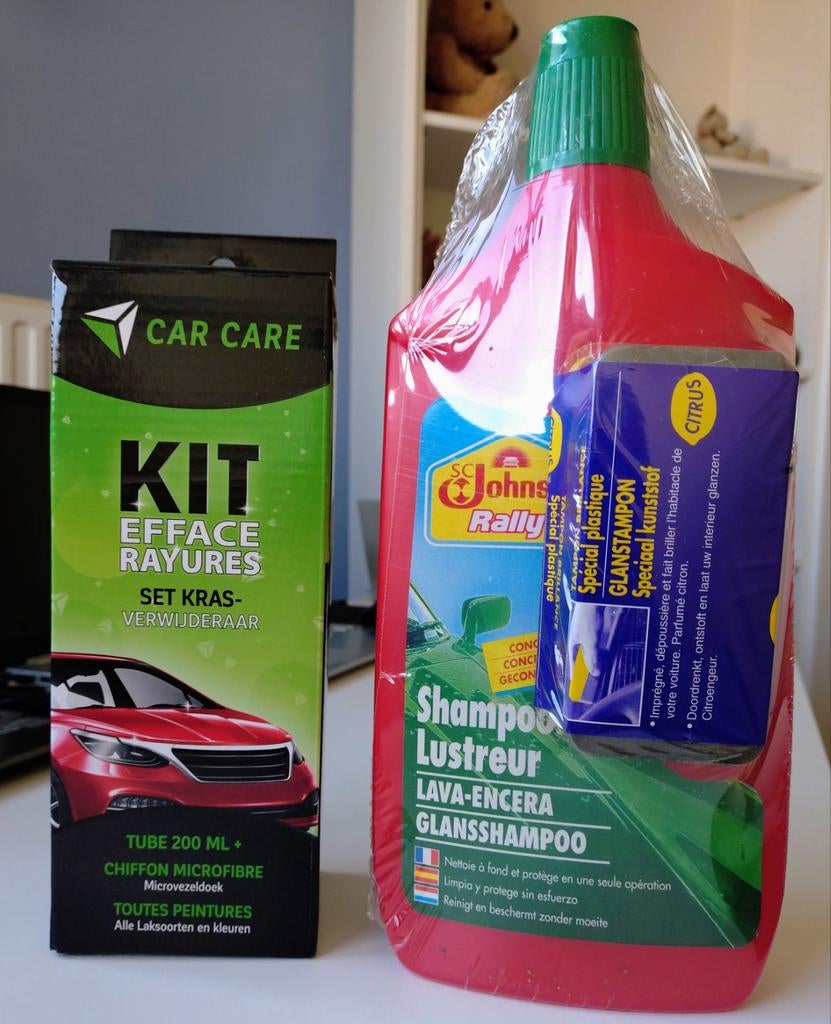 Entretien voiture : shampooing, efface rayures